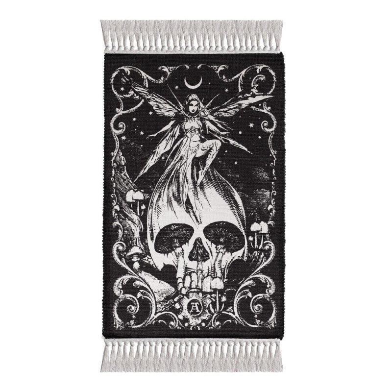 Fairy Skull Rug Gothic Woven Cotton Home Decor Alchemy Gothic RUG8