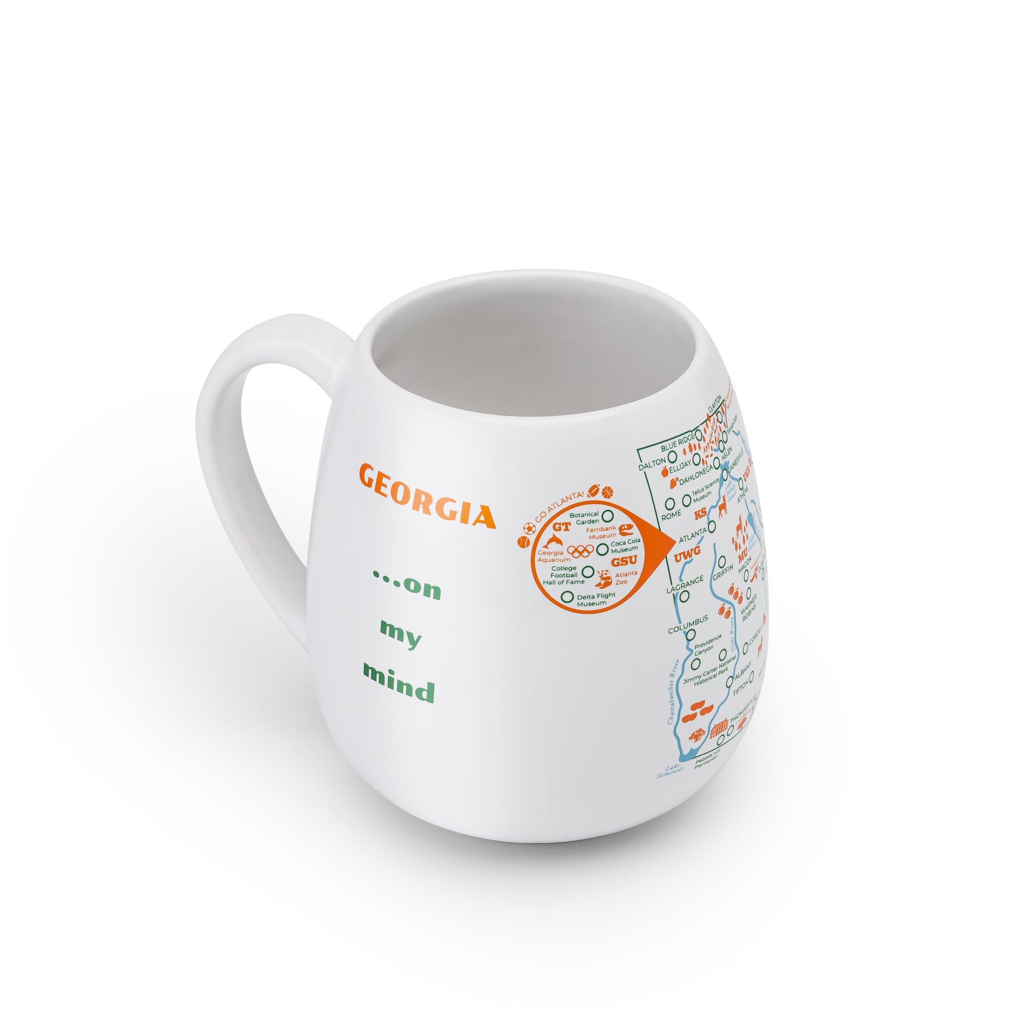 Georgia Map Color In Travel Mug