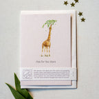Animal Lover Charity Greeting Card Giraffe 'Aim for the stars' motivational card
