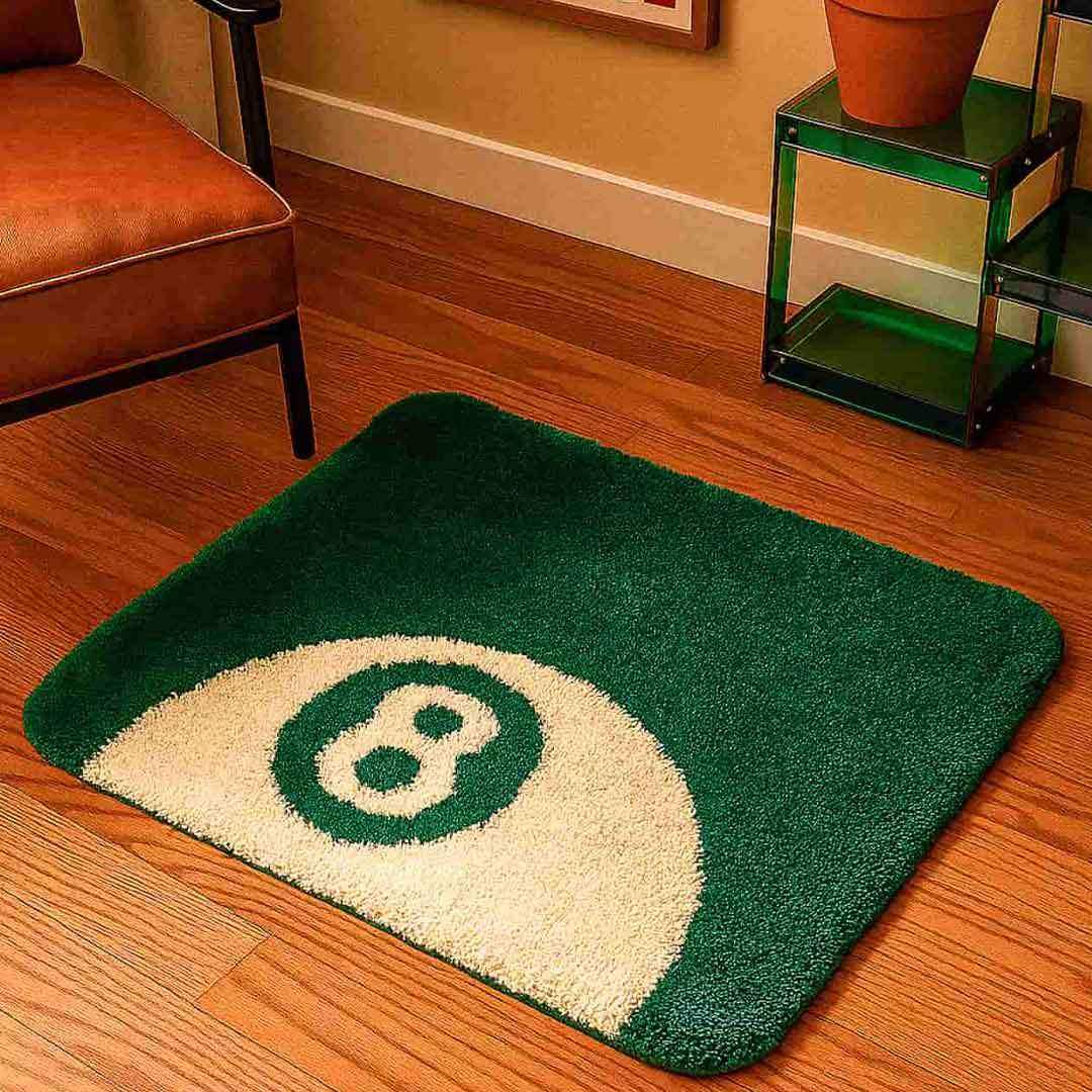 Green 8 Ball Accent Door Mat green