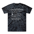Care Instructions | White Print Tonal Spider Tie-Dye T-Shirt Black Unisex