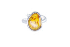 Amber ELEMENT Solitaire Adjustable Ring