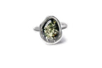 Green Amber ELEMENT Solitaire Adjustable Ring (PRE-ORDER)