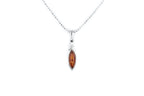 Minimal Leaf Amber Pendant