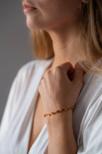 Gold Plated Dainty Oval Bracelet