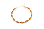 Dainty Amber and Gold Plated Silver Bracelet