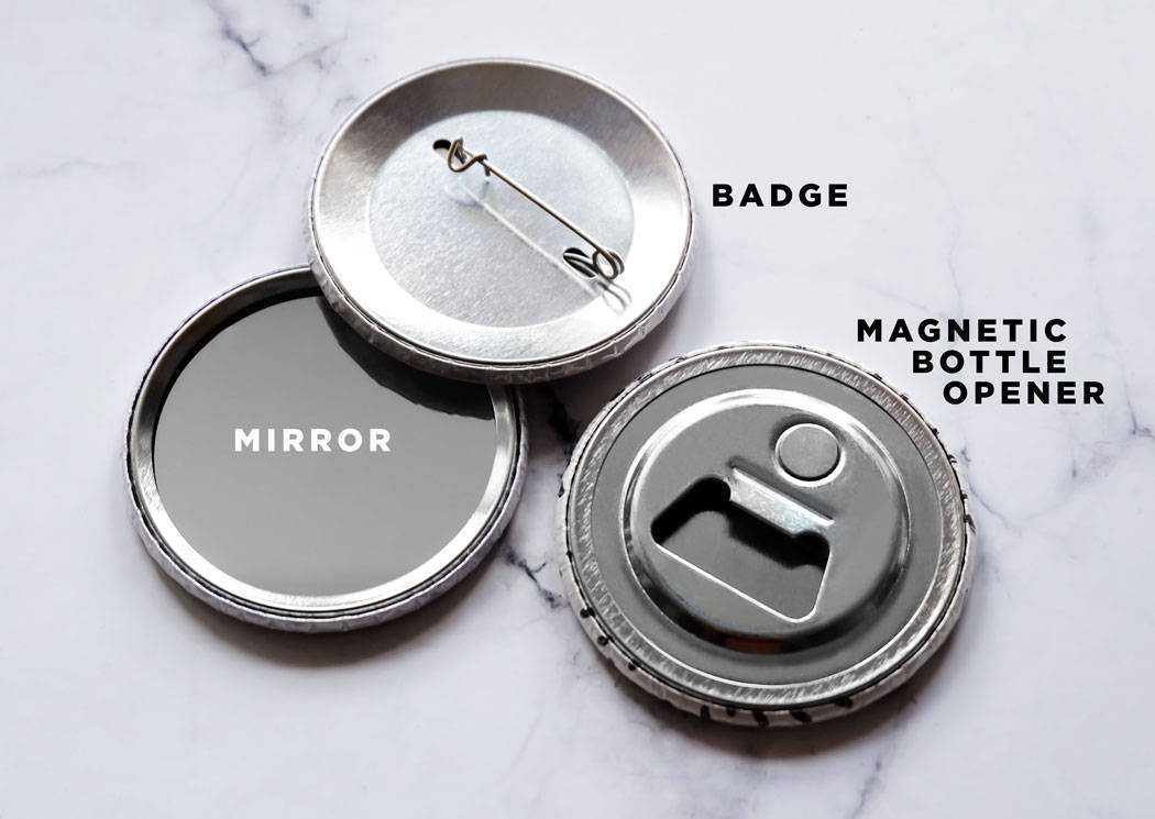Botanical Leaf Print Mirror/Badge/Bottle Opener