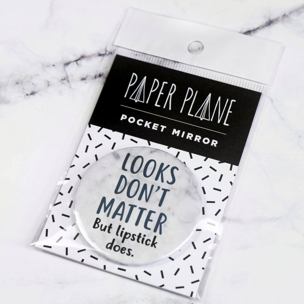 Looks Don't Matter But Lipstick Does Pocket Mirror/Badge/Bottle Opener