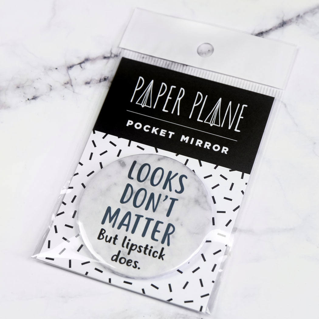 Looks Don't Matter But Lipstick Does Pocket Mirror/Badge/Bottle Opener