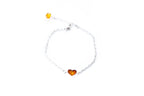 Reversible Dainty Amber Heart Bracelet