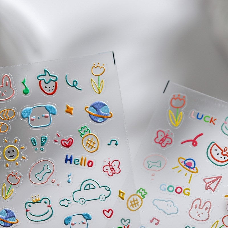 Hello Claws | Lovely Drawing Embossed Pattern Design Nail Deco Sticker