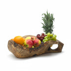 Rustic olive wood basket fruit , master piece, centrepiece