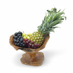 Rustic olive wood basket fruit , master piece, centrepiece