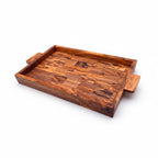 Luxury Handcrafted Olive Wood Tray | Rectangular Serving Board with Handles