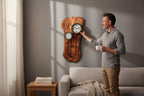 Industrial Steampunk Olive Wood Wall Clock | Luxury Live Edge Weather Station Decor