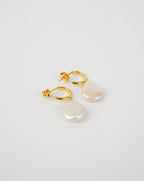 Open Back Flat Pearl Earrings
