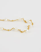 Beaded Chain Link Pearl Bracelet