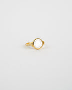 Sea Shell Print Pearl Ring