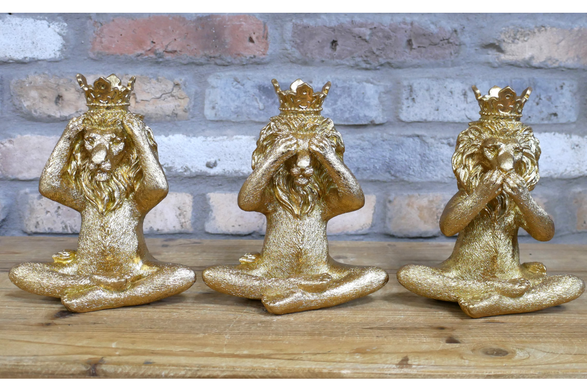 Set Of 3 Lions