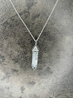 Positivity pendant - Clear quartz (sterling silver) With sterling silver necklace