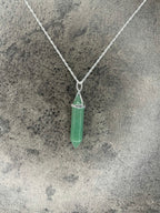 Luck pendant - Green aventurine (sterling silver) With sterling silver necklace