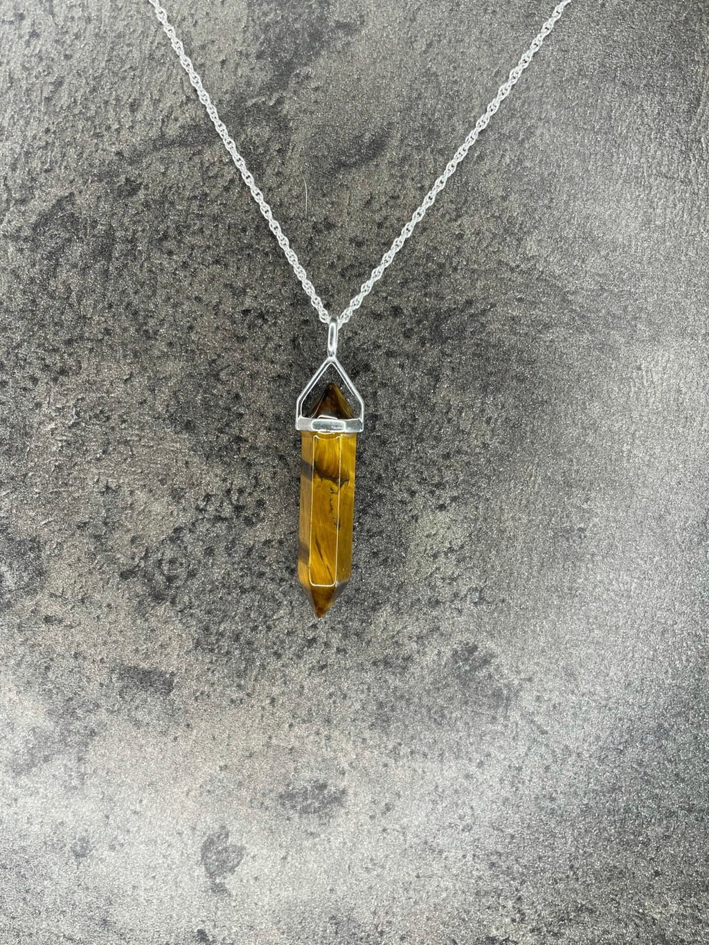 Willpower pendant - Tiger's eye (sterling silver) With sterling silver necklace