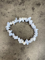 Blue lace agate - Crystal chip bracelet