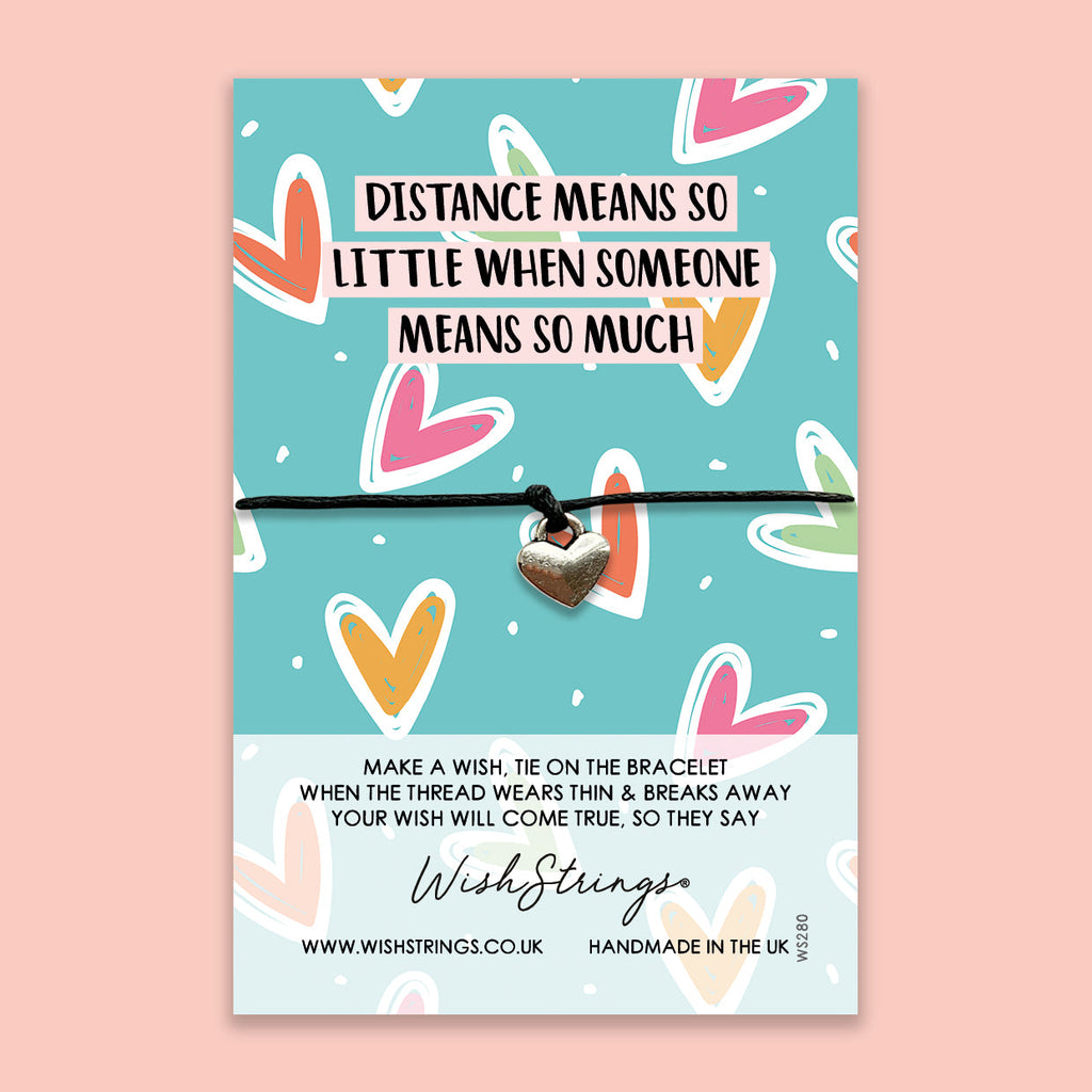WishStrings ‘Distance Means So Little, When Someone Means So Much’ Wish Bracelet | Thoughtful Gift for Long-Distance Relationships