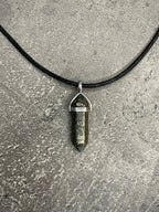 Abundance and wealth pendant - Pyrite With cotton chord necklace