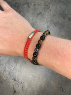Triple protection - beaded bracelet; black obsidian, tiger's eye and hematite