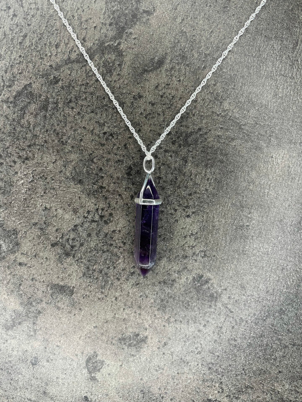 Peace pendant - Amethyst (sterling silver) With sterling silver necklace