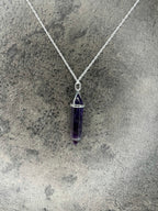 Peace pendant - Amethyst (sterling silver) With sterling silver necklace