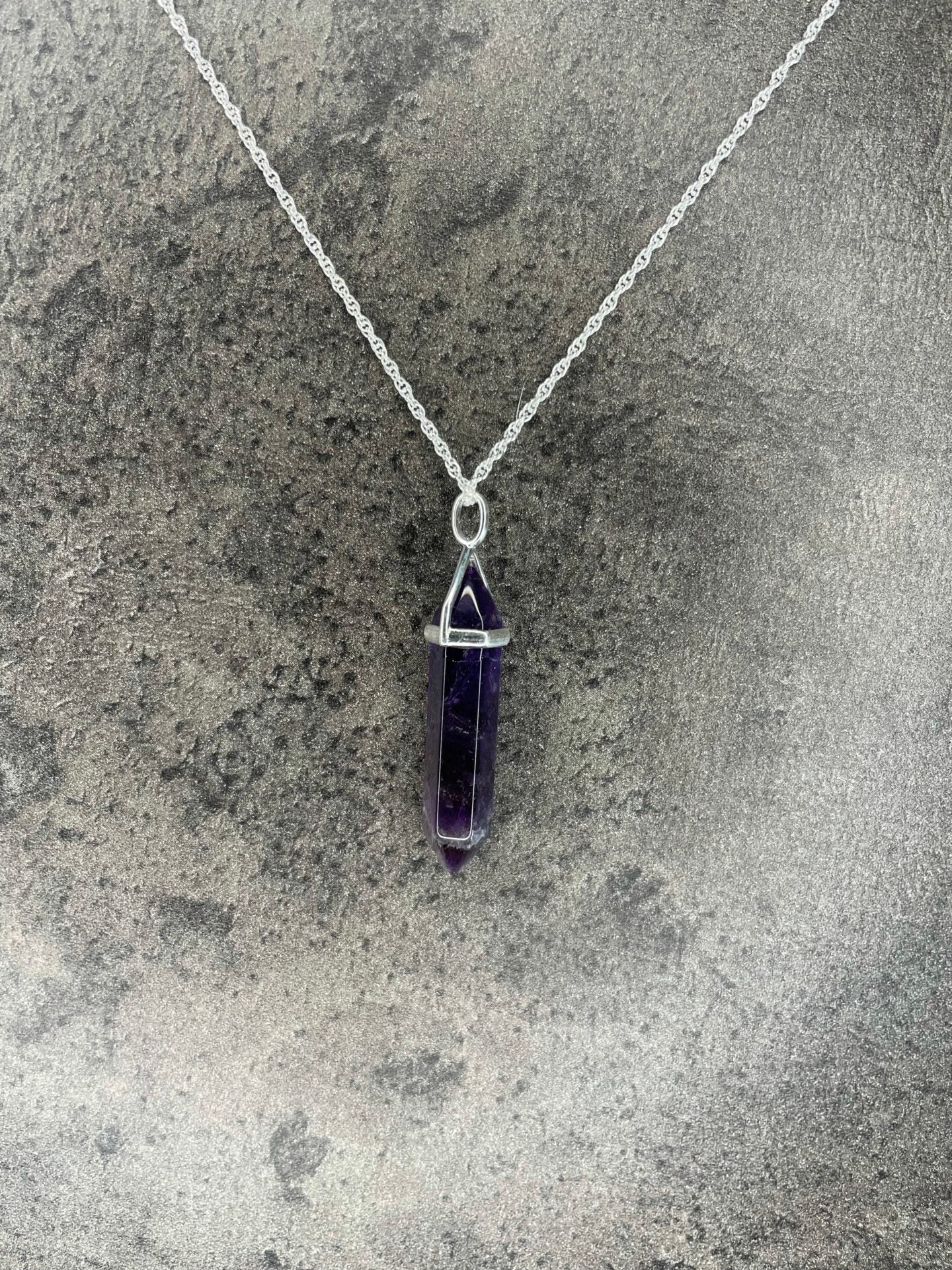 Peace pendant - Amethyst (sterling silver) With sterling silver necklace