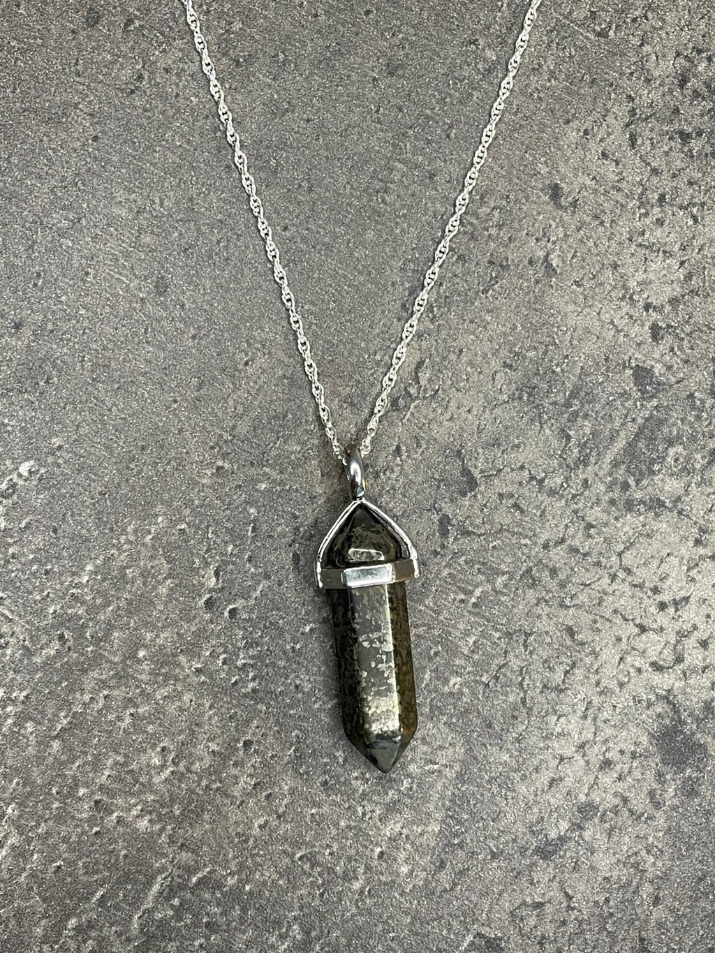 Abundance and wealth pendant - Pyrite With sterling silver necklace