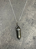 Abundance and wealth pendant - Pyrite With sterling silver necklace