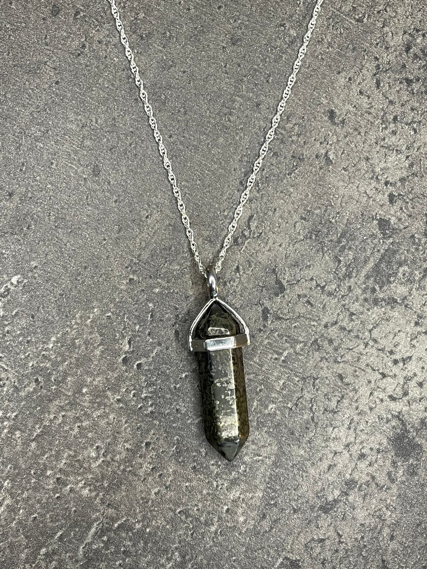 Abundance and wealth pendant - Pyrite With sterling silver necklace