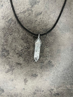 Positivity pendant - Clear quartz (sterling silver) With cotton chord necklace