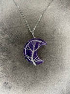 Amethyst moon pendant and necklace