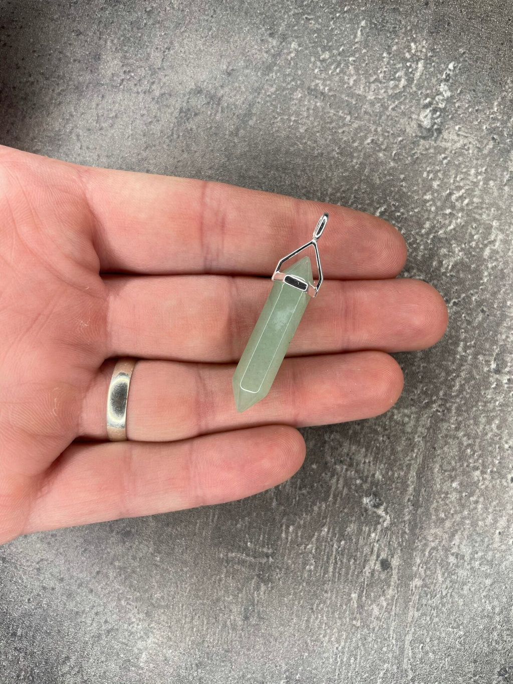 Luck pendant - Green aventurine (sterling silver) Without necklace