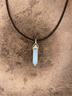 Confidence pendant - Opalite (sterling silver) With cotton chord necklace