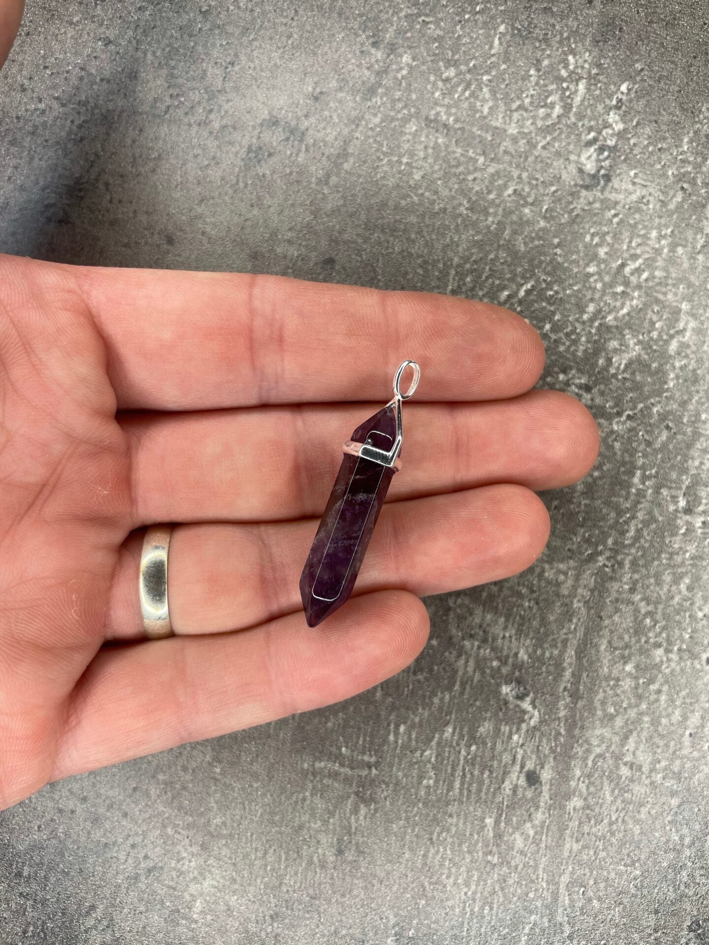 Peace pendant - Amethyst (sterling silver) Without necklace