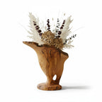 Handcrafted Olive Wood Pitcher Vase (33x20x30) | One-of-a-Kind Real Piece