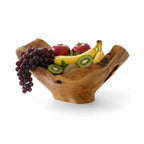 Handcrafted Olive Wood Pedestal Fruit Bowl (38x36x23) | Rustic Table Decor