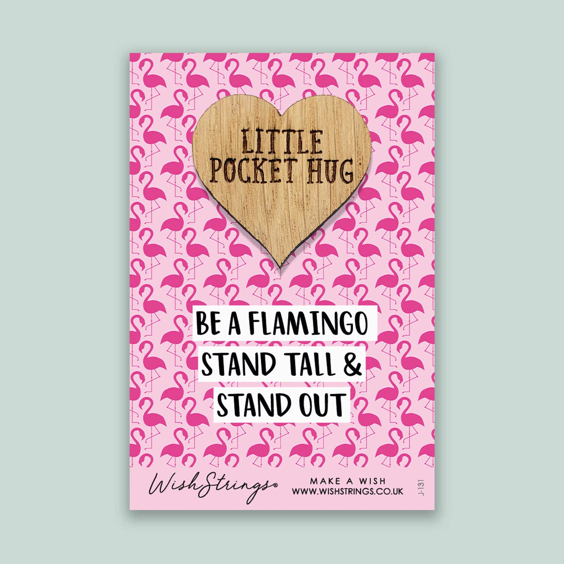Pocket Hug - Be a Flamingo, Stand Tall & Stand Out | Uplifting Positivity Gift | Keepsake Token for Confidence & Flamingo Lovers