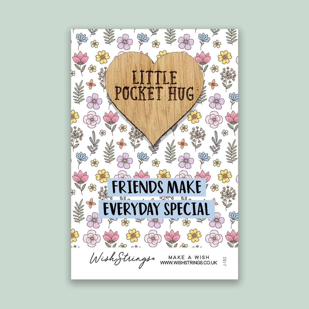 Pocket Hug - Friends Make Every Day Special | Thoughtful Long Distance Gift | Keepsake Token for Sending Hugs to a Special Friend