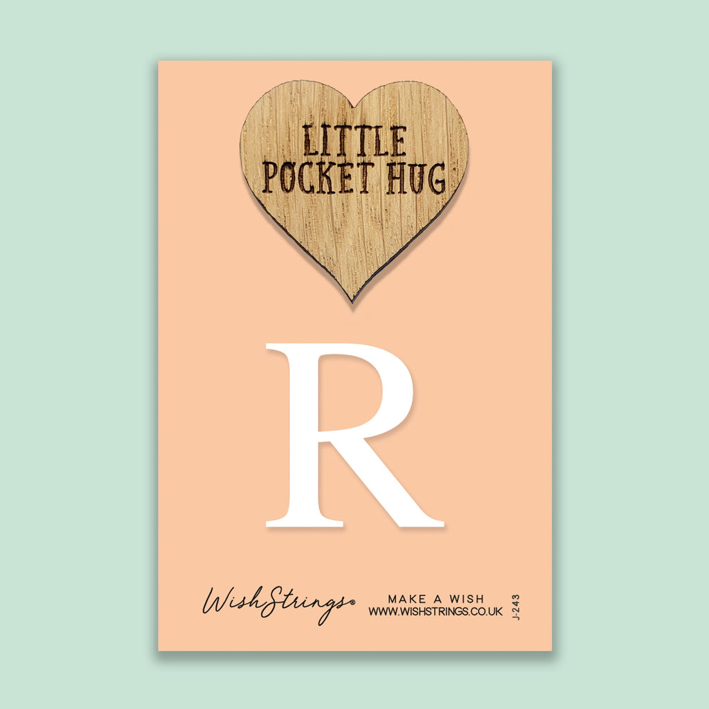 Pocket Hug - Letter ‘R’ | Personalized Initial Gift & Thoughtful Keepsake | Keepsake Token for Sending Hugs & a Special Name Gift