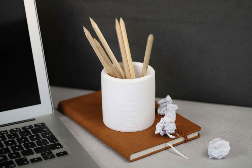 WHITE CONCRETE PEN-PENCIL HOLDER Default Title