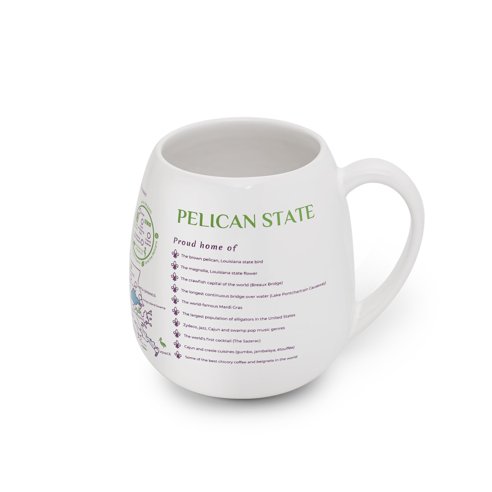 Louisiana Map Color In Travel Mug
