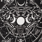 Lunar Moth Rug Gothic Cotton Moon Phase Decor