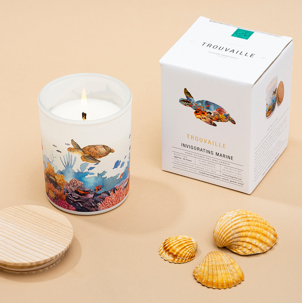Marine Soy Scented Candle | Fresh Bergamot & Vetiver